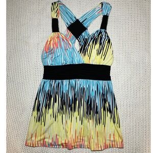 Candies Womens Small Multicolor Babydoll Padded Halter Tank Top Y2K Festival